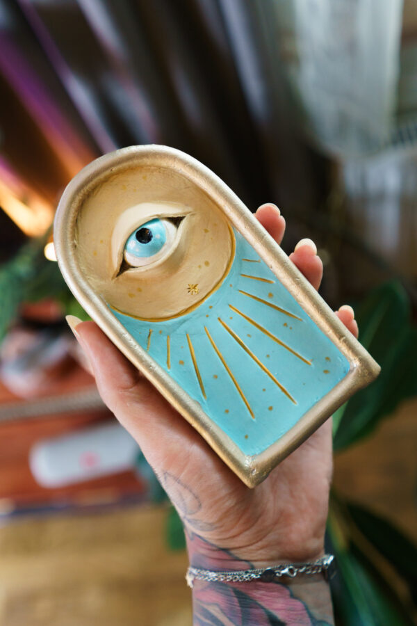 Handmade clay dish & Incense burner "SkyLight" - Image 2
