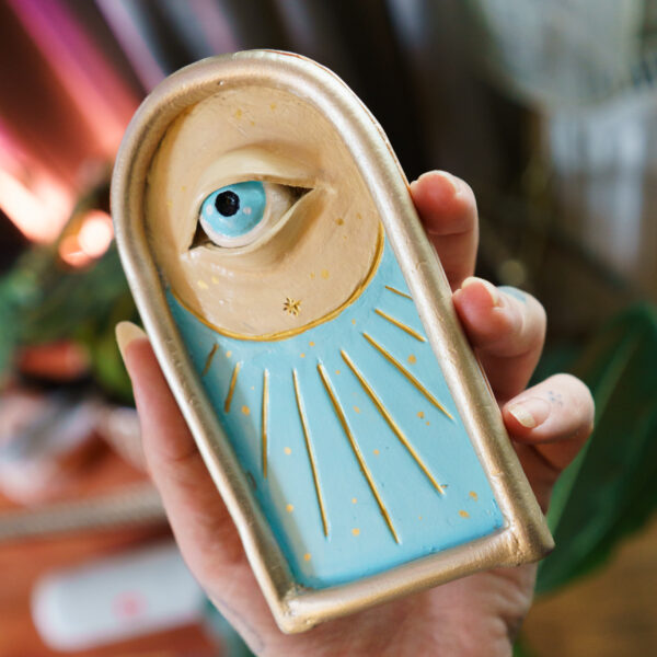 Handmade clay dish & Incense burner "SkyLight"