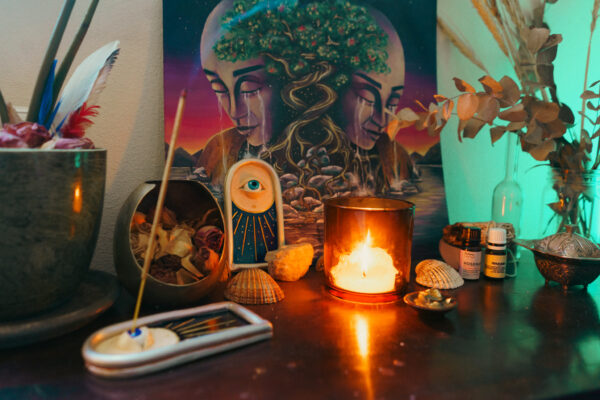 Handmade clay dish & Incense Burner "Abundant Garden" - Image 5