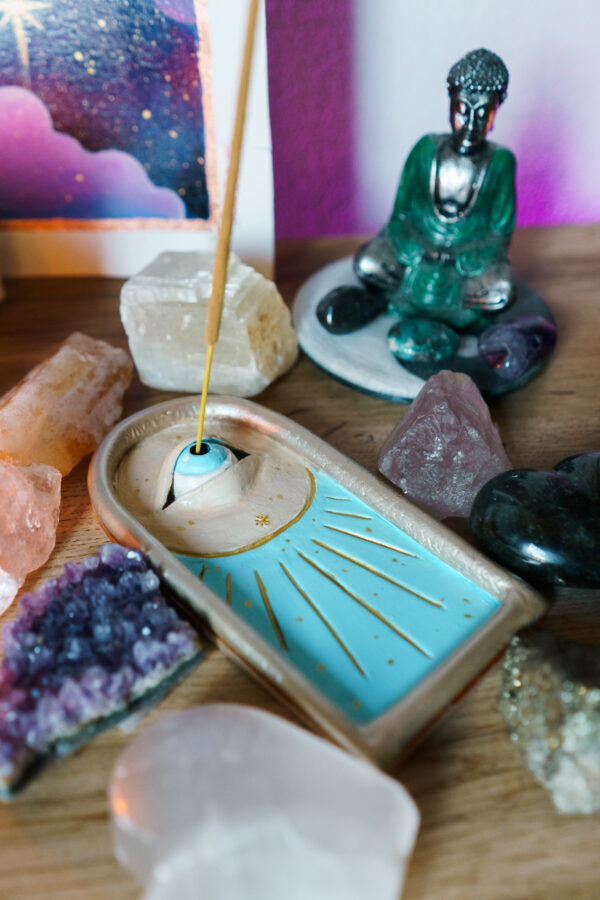 Handmade clay dish & Incense burner "SkyLight" - Image 3