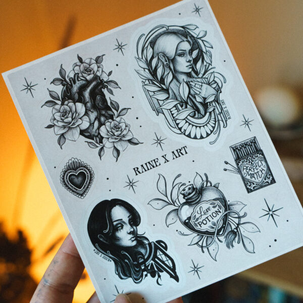 Black & White Sticker Sheet