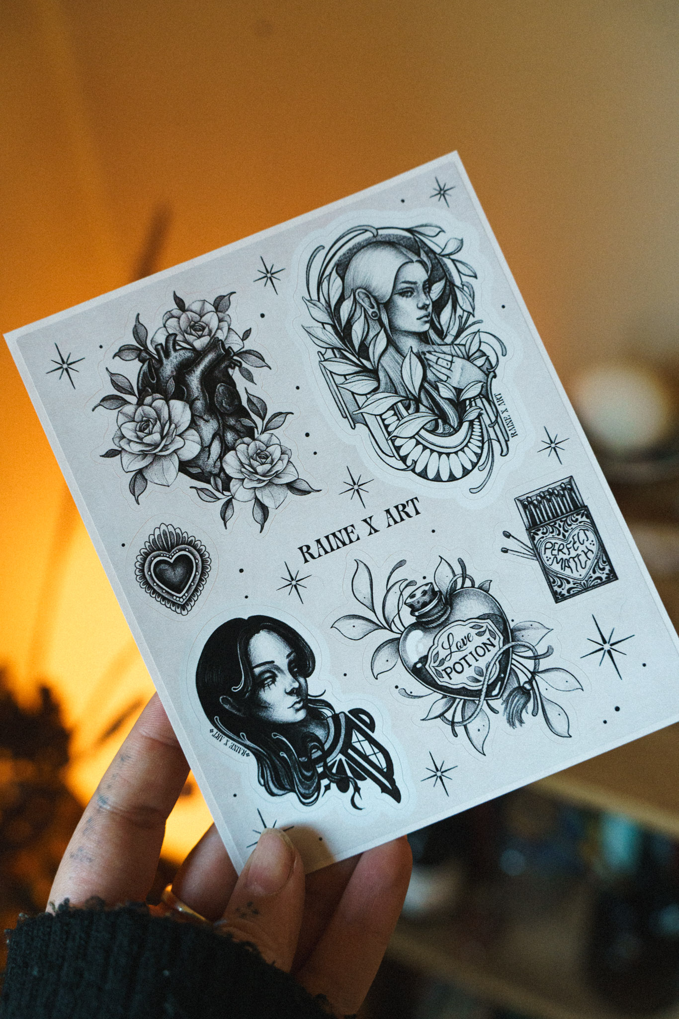 Black & White Sticker Sheet