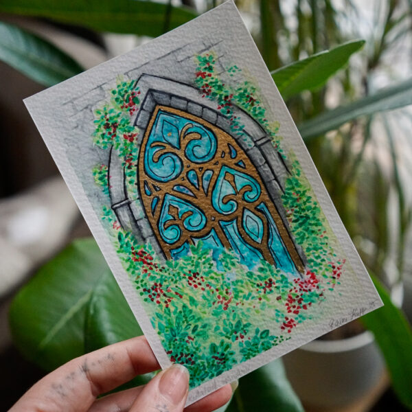 "Sanctuary" Original Watercolor Oracle Card A6